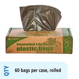 Stout G3036B80 Eco-Degradable Plastic Trash Bag 20-30gal .8mil 30 x 36 Brown 60/Box