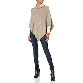 La Fiorentina Women's Poncho with Jewel Embellishments, Camel, One Size