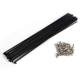 Demeras Mountain Bike Spokes With Nipples 256mm 261mm Black Stainless Steel Bike Wheel Spokies 36Pcs/Set (259-Balck)
