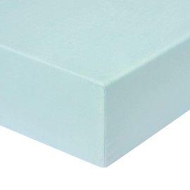 PiccoCasa Bamboo Fitted Sheet, Viscose from Bamboo Soft Silky Breathable Wrinkle Fade Resistant, Organic Bamboo Cooling Sheets with 16" Deep Pocket Light Blue Single