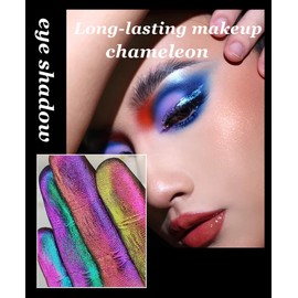 Easilydays Metallic Liquid Chameleon Holographic Eyeshadow, 3D Multi-Dimensional Eye Looks, Waterproof Long-lasting Quick-Drying Discoloured Glitter Multichrome Party Eyeshadows Makeup, 03#