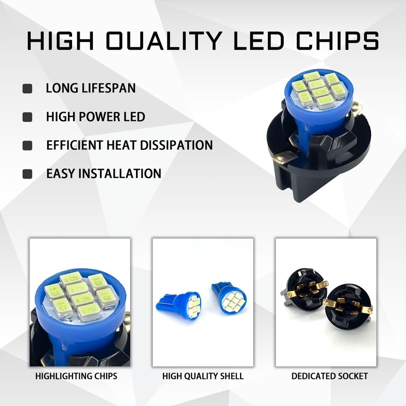 qboonpt 10PCS T10 194 168 Dash Lights for Car Interior,