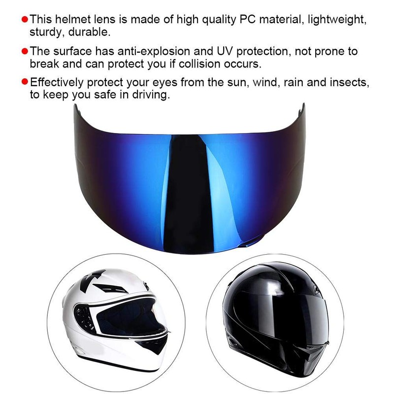 Duokon Full Face Motorcycle Helmet Lens Visor, PC Windscreen Helmet