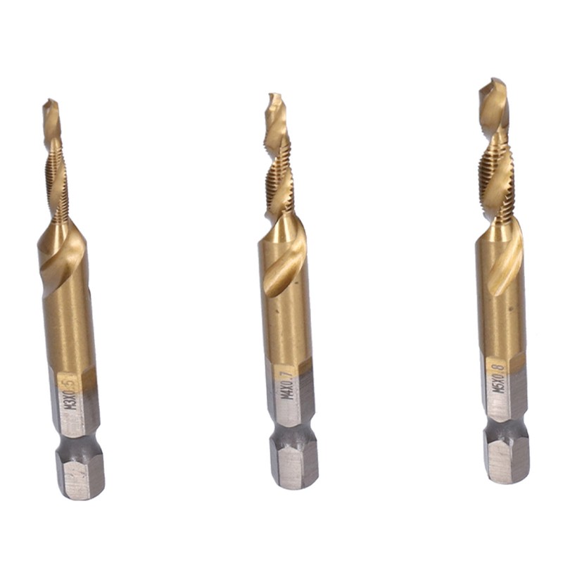 6Pcs Hex Shank Drill High Speed Steel Tap Chamfer Spiral