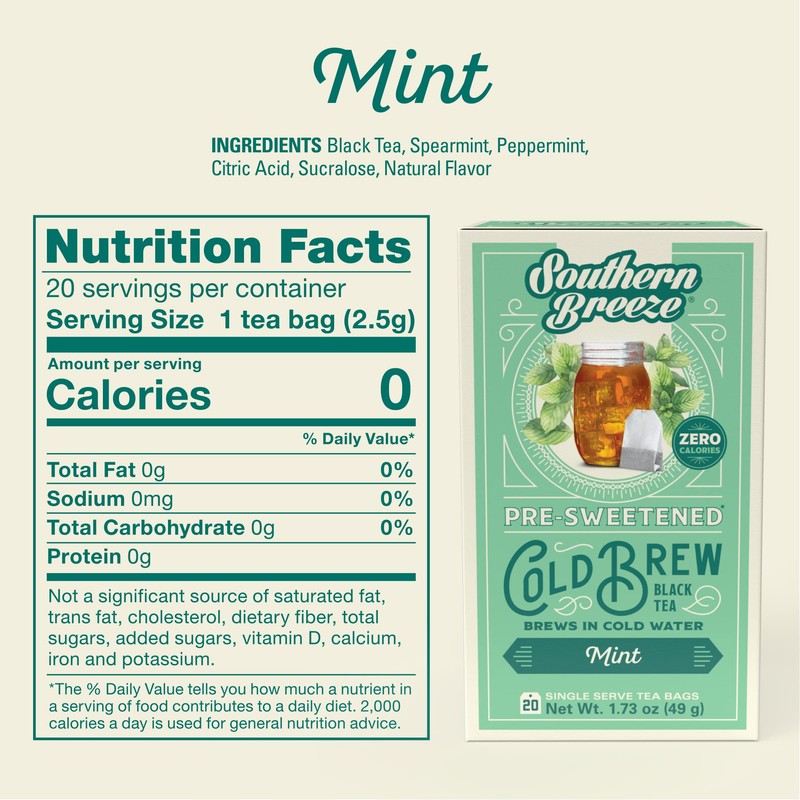 Southern Breeze Cold Brew Sweet Tea Mint Iced Tea with