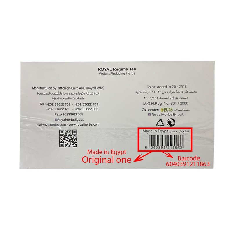 2 Packs of Royal Regime Herbal Tea 50 Bags individually