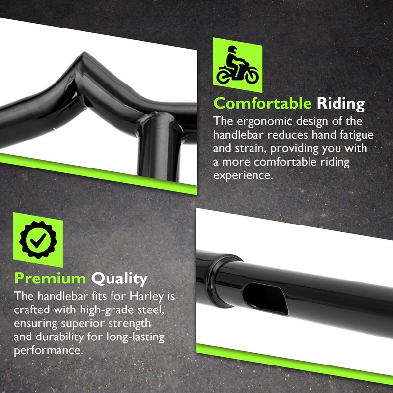 Mofun 14" Rise T-Bar Handlebar Sharp T-Bars 1-1/4" Diamete Compatible