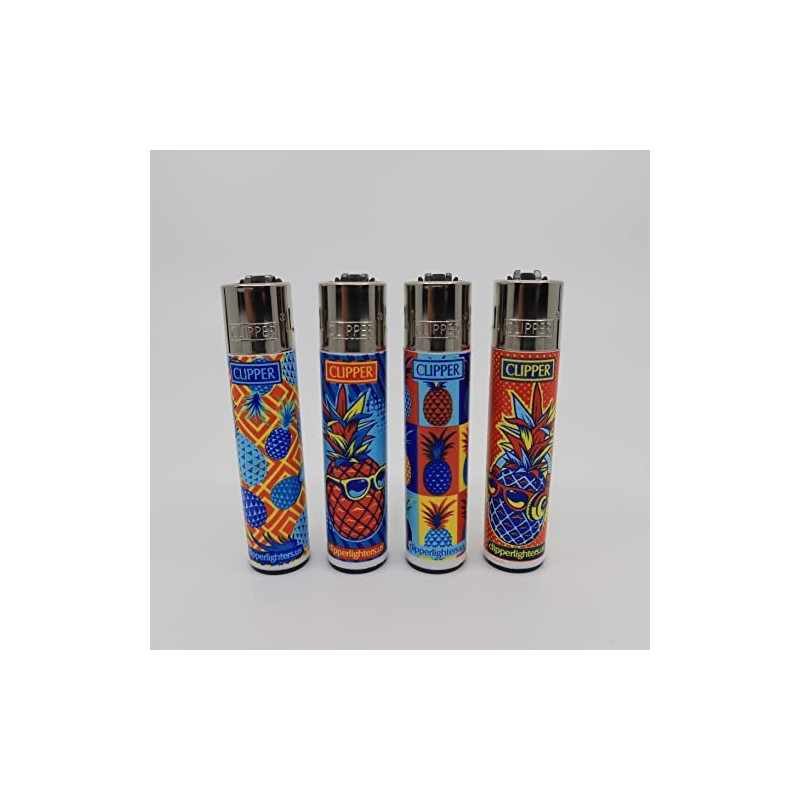 4 Clipper Limited Edition Reusable Lighters - Hipster Pineapple
