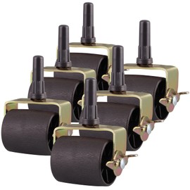 Skelang 6 Pcs Bed Caster, Stem Bed Roller with Side Brake, Bedframe Wheel Replacement, Total Load Capacity 1200 Lbs