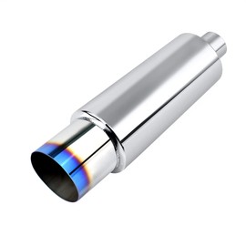 EVIL ENERGY Exhaust Muffler,Stainless Steel Exhaust Tip,Universal 18.5" Length (Burnt,3" Inlet 4" Outlet)