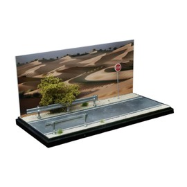 Fenteer 1/64 Model Car Scene,Parking Scenery,Diorama,DIY Model,Simulation Desert Backdrop Board Car Garage Diorama for Mini Car Scene