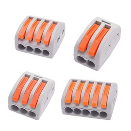 100PCS Compact Lever Wire Connectors Kit 2/3/4/5 Conductor Electrical Connectors Butt Terminals for Quick Connect 28-12AWG