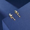 SLUYNZ 925 Sterling Silver Tiny Moon Star Earrings Studs for