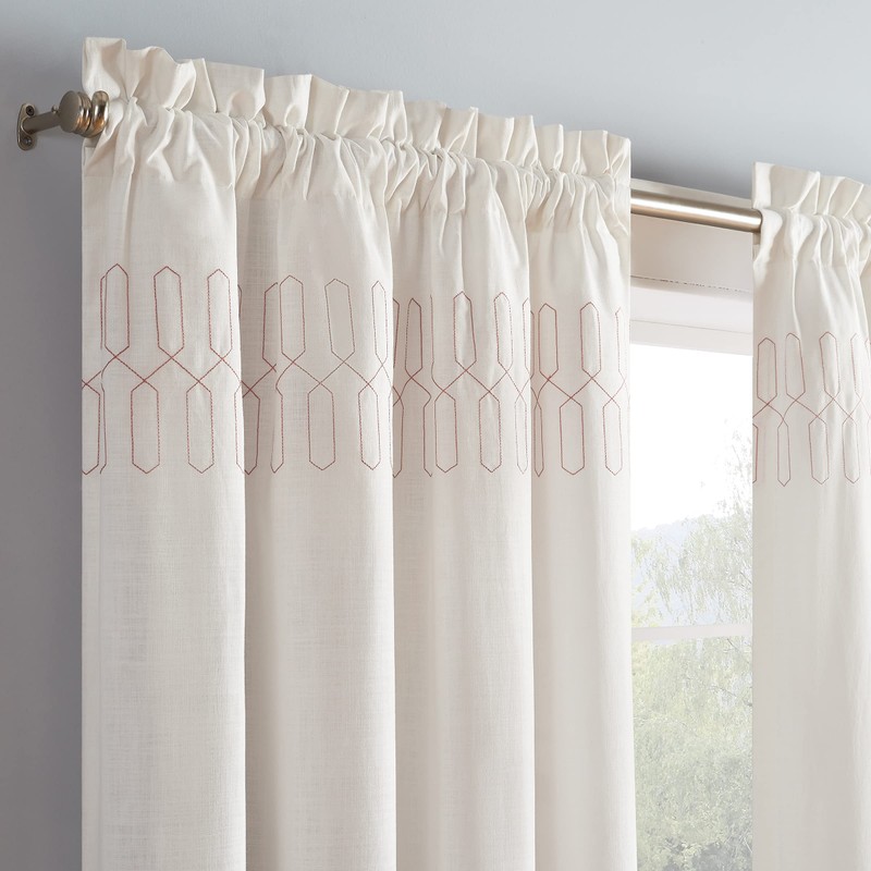 Vue Arashi Modern Boho Decorative Ombre Rod Pocket Window Curtain
