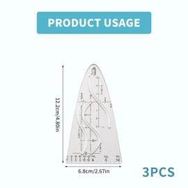 Parabolic Template Maths Geometry, Plastic Normal Parabola Curve Ruler, Flexible Stencils Dimensionally Stable and Normal Parabola, Multifunctional, Curve Template for Students, Office, Designers,