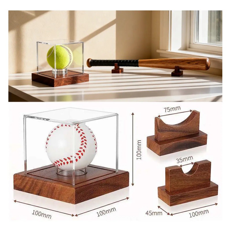 Estuche Expositor De Béisbol Caja De Presentación De Béisbol
