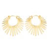 BaubleStar Sunburst Hinged Hoop Earrings Gold Trendy Statement Chunky Thin