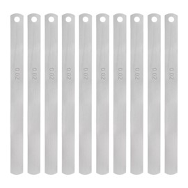 sourcing map 10pcs Mn Steel Feeler Gauge 0.02mm Thickness 150mm Length Metric Filler Thickness Gage Gap Measuring Tool Single Blade