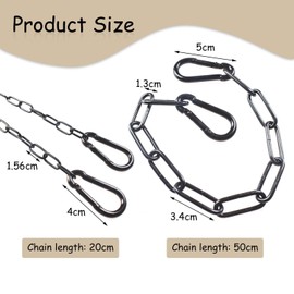 LSYYSL 2 Pieces Safety Buckle Chain, Door Chain Lock, Metal Chain, Outdoor Fence Chain Lock, Suitable For Pet Cages, Fences, Yard Gates