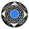 (Years 1-55) NA 1 Year Medallion, Silver, Blue Color Plated,
