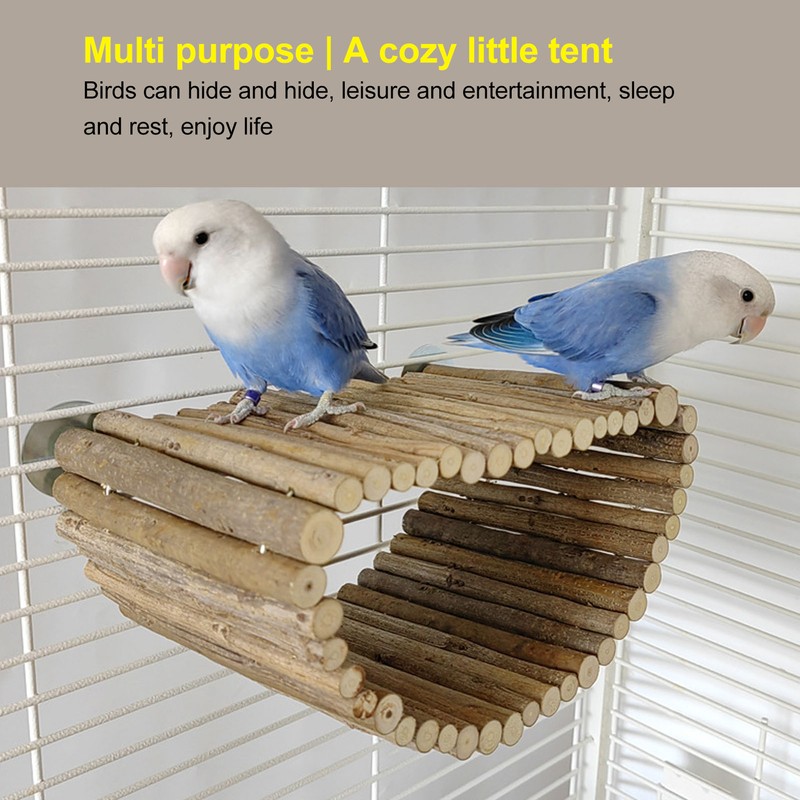 Bird Wood Hammock Tent Arch Bridge Shape Wooden Parrot Snuggle