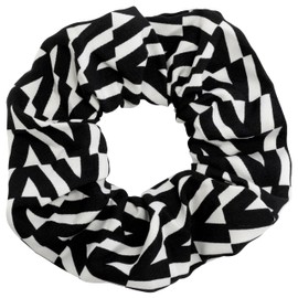 AERZETIX - C71302 - Elastic Hair Scrunchie 100 x 190 mm - Colour Black and White - Made of Textile - Scrunchie, Chignon, Silk, Girls, Woman, Stretchy, Hairstyle, Glamour, Fashion