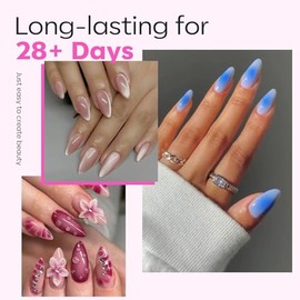 modelones Puntas de uñas almendradas puntiagudas, uñas postizas de gel suave preformadas medianas, uñas postizas acrílicas transparentes de cobertura 