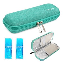YOUSHARES Hielera para Insulina, porta insulina para viaje con aislamiento frío portátil y 2 bolsas de hielo en gel, aprobado por la TSA para viajes seguros (Verde)