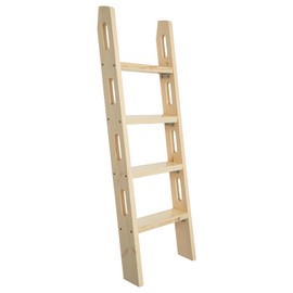 LIAPDG 4-Step Wooden Ladder, 75° Tilt Bunk Bed Ladder Bunk Bed Steps With Stainless Steel Corner Connectors As Bookshelf, Store Decoration 46 x 125 Cm/18.11 x 49.21 Inch (W*H) Capacity 100Kg/220.46Lbs