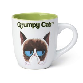 PetRageous G16106 Grumpy Cat Dishwasher and Microwave Safe Mug 4-Inch Tall 4-Inch Diameter 18-Ounce Capacity, White
