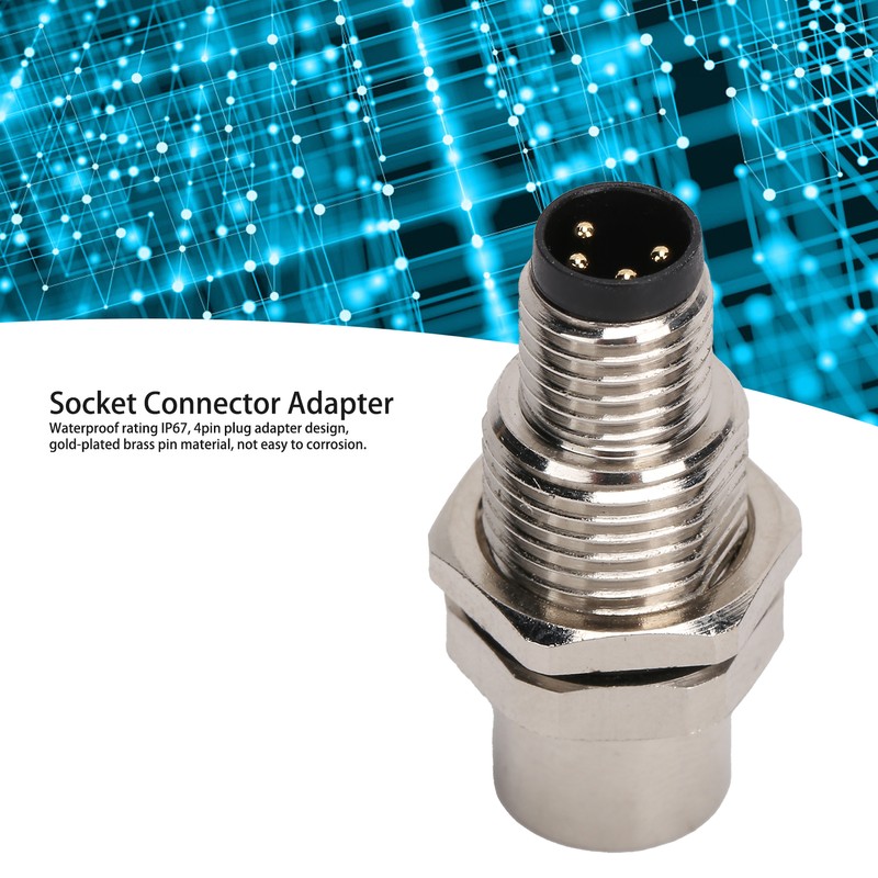 M8‑I4 Brass Industrial Connector Adapter M8 IP67 Waterproof Connector 4pin