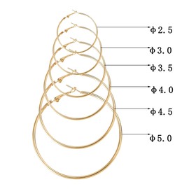 CWVHQ 6 Pairs Gold Hoop Earrings Set Stainless Steel Rounded Small Hoop Earrings Stainless Steel Gold Hoops Silver Hoop Earrings for Women (gold)
