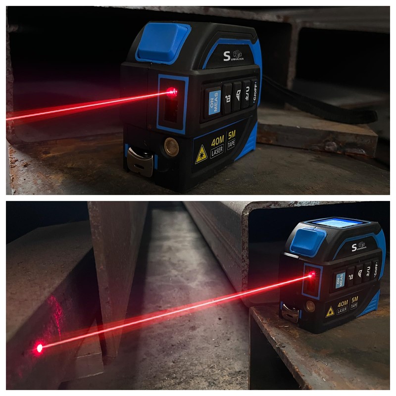 4-in-1 Laser Tape Measure with Laser Level Crosshairs |130ft/40m Laser