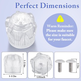 hansengroe Shower Knob Replacement with 17pt Point Broach fit for Phoenix PF287015 Mobile Home Sink Tub Shower Handle, Clear Acrylic Bathtub Faucet Knobs (2 Pack)