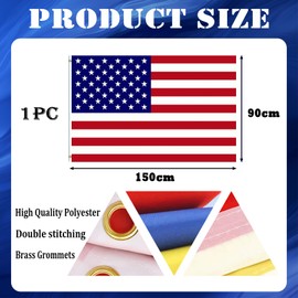 5ftx3ft Large American USA Flag Banner,Double Sided With Brass Eyelets-Vivid Color and UV Fade Resistant America National Flag for 2024 Oly Decorations Garden Street Party Decoration World Culture Day
