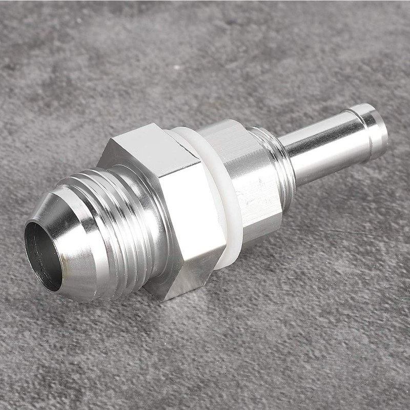 Hose Barb, AN8 3/8 Flare Bulkhead Hose Barb Aluminum Alloy