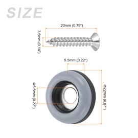 METALLIXITY 20pcs PTFE Round Chair Glide Sliders (22mm/0.87in) Screw On Furniture Sliders (With Screws) - Black + Blue For Chair, Sofa, Furniture