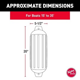 TAYLOR MADE Super Gard Boat Fender 5.5" Dia x 20" L For 15' To 20' Black  952520