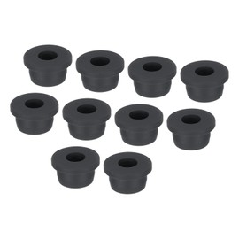 QUARKZMAN 12pcs T Shaped Rubber Sleeve Diameter 19.5mm Inner Diameter 10mm Seal Protector Flexible Hole Plugs for Cable Pipe Black