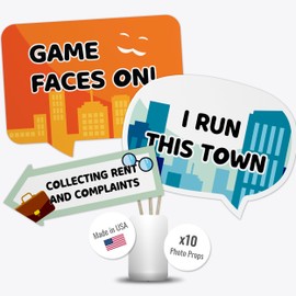 Board Game Party Photo Booth Kit - Funny Board Game Party Decorations - Selfie Props with Sticks - 10pcs