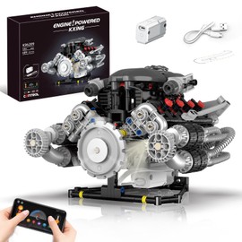 BRICXOR V8 Engine Model Kit That Works, APP Controlled Engines Building Block Set for Adults, Physical Science Experiment Models, Best STEM Toy Gifts for Adult (689 Pcs)