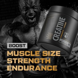 HOSSTILE Creatine Monohydrate Powder for Men & Women, Micronized, Improve Muscle Size, Strength & Power Output, Post Workout Recovery Drink, Unflavored, 60 Servings