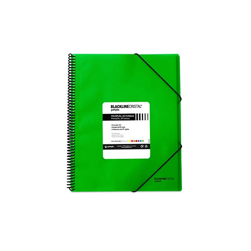grafoplas 39832220 – 20 Pockets Folder, A4, Tapas, PP Green