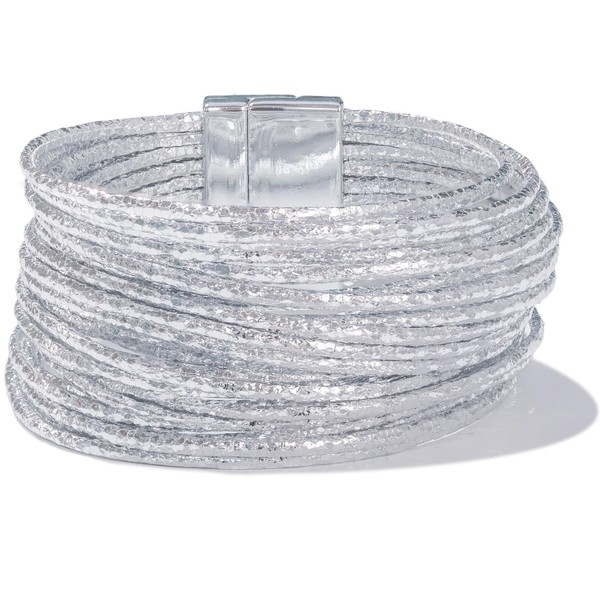 FANCY SHINY Boho Leather Bangle Bracelets Stackable Layer Wrap Strand