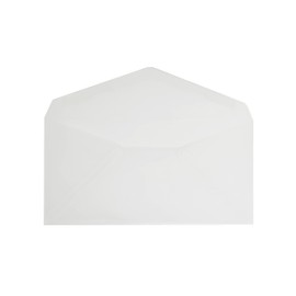 Blanke Briefhüllen, Transparent Envelopes, Pack of 100, Wet Seal, No Window, Lace Flap, 110 x 220 mm (DIN Long), 90 g/m² Offset, White (Transparent White)
