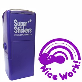 Teacher Stamp | Education Marking Stamp | Reward Stamps for School - Nice Work Rainbow