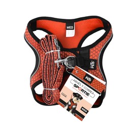 Fancy Pets Set con Arnés Y Correa Sportie para Perro Tamaño Mediano Color Naranja
