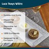 Silver Spoons White Plastic Rectangular Trays with Lace Rim -