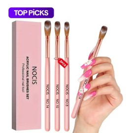 Nail Art Brush Pen Set 3 Pack – Liner & Detail Brushes for Acrylic Powder & Nail Polish Painting, Professional Manicure Tools for Home & Salon Use