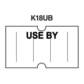 White with Black "Use by" Labels to fit Avery Dennison®/ Sato® M1 "Mighty One" Price Guns 16 Pack (Free Ink roll Included)